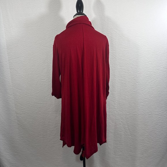 Bulotus Women's Long Sleeve Cowl Neck Asymmetrical Hem Tunic Tops with Pockets - Picture 6 of 11